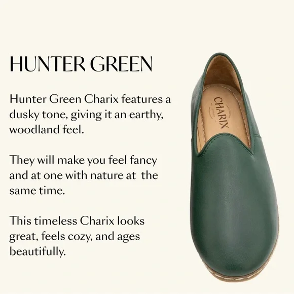 Charix Hunter Green Classic Women's Leather Loafers - Picture 3 of 10